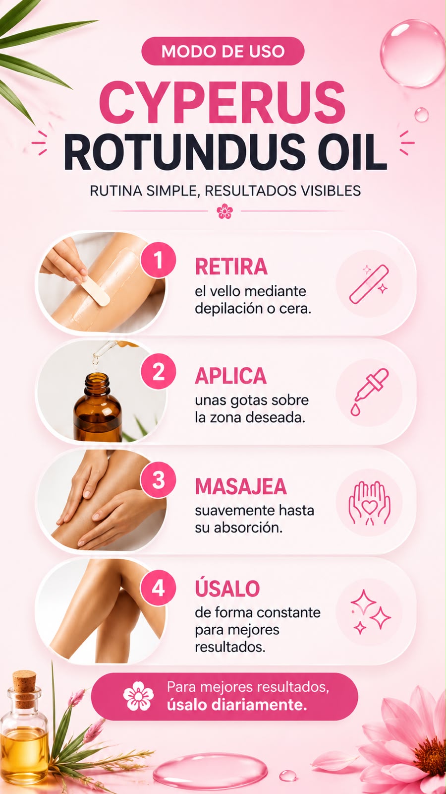 Aceite depilatorio Natural CYPERUS ROTUNDUS OIL